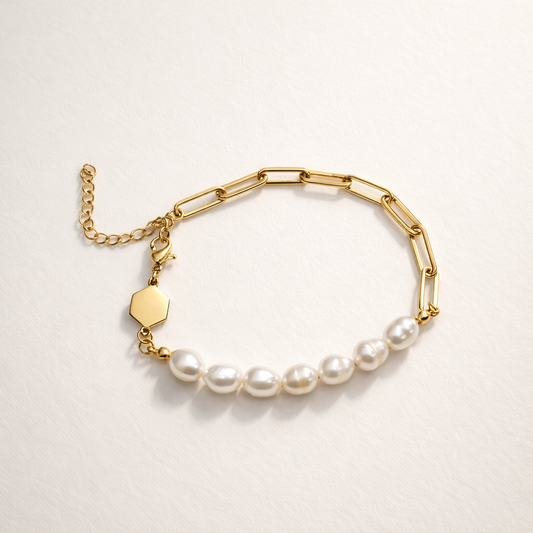 Signature Freshwater Pearl Paperclip Bracelet