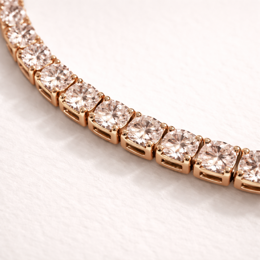 Classic Tennis Bracelet - Rose Gold/Morganite