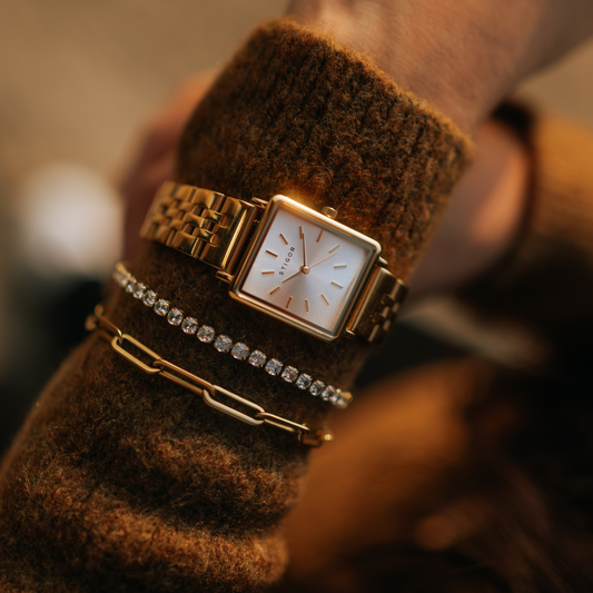 Classic Petite - Satin Gold Tennis Stack