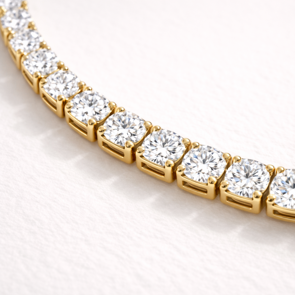 Classic Petite - Satin Gold Tennis Stack