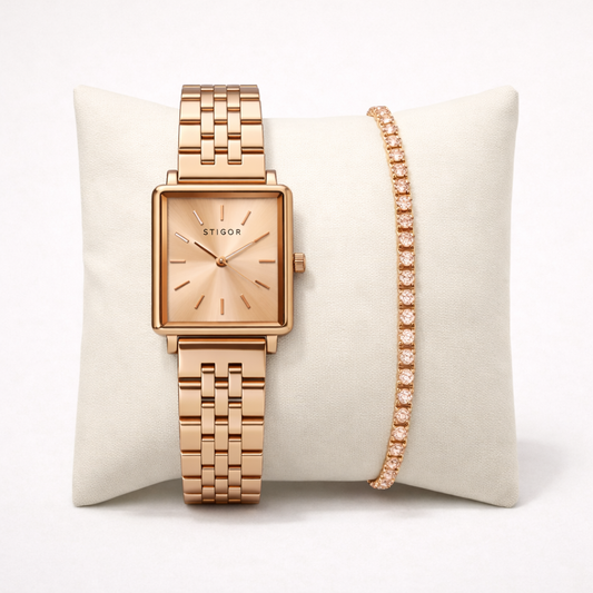 Classic Petite - Rose Gold Morganite Tennis Stack