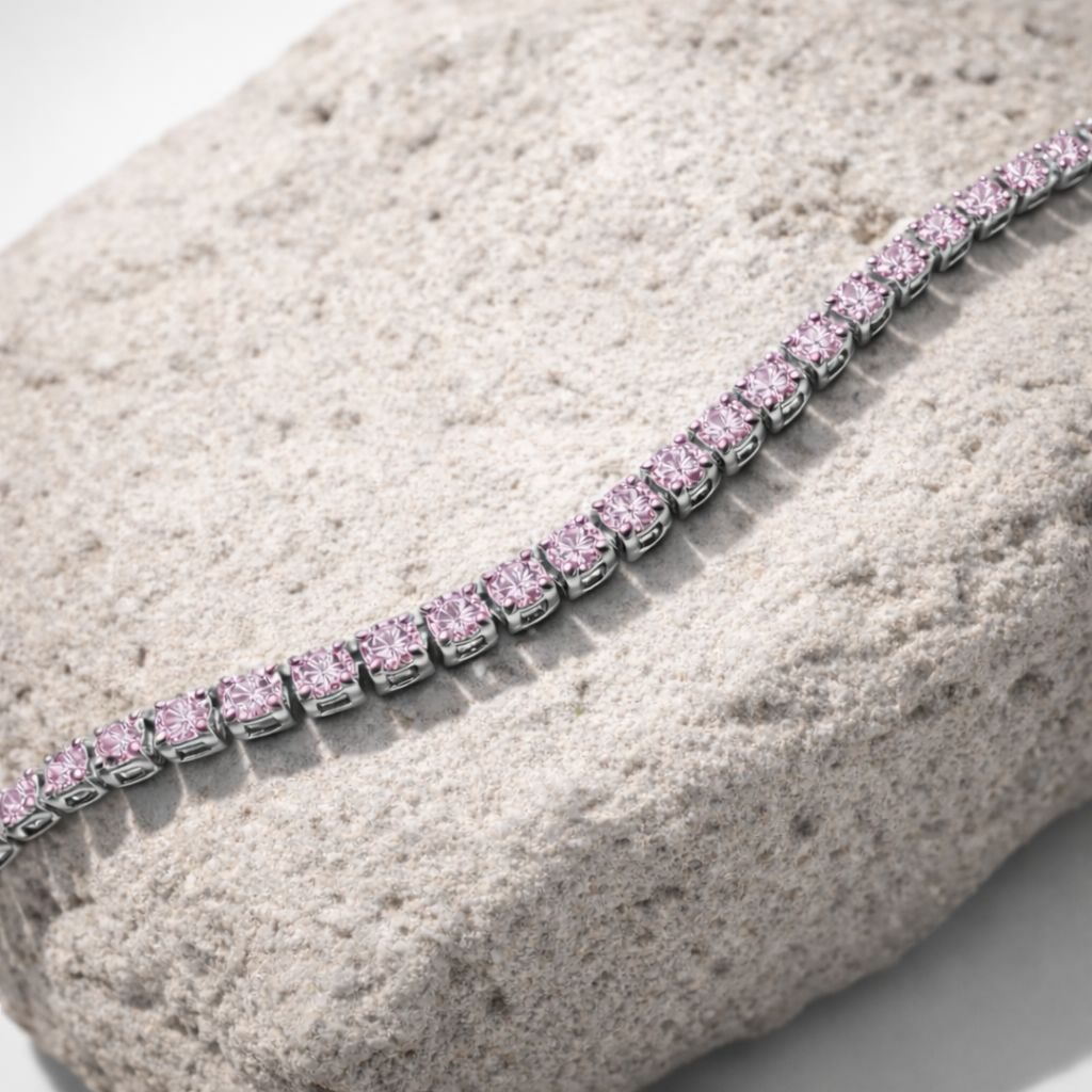 Classic Petite - Pink Silver Tennis Stack